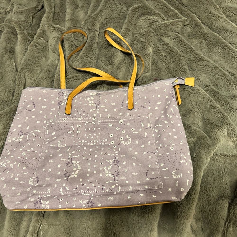 Lavender Tote Bag with White Accents